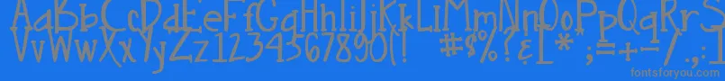 フォントDjbNouveauStraight – 青い背景に灰色の文字