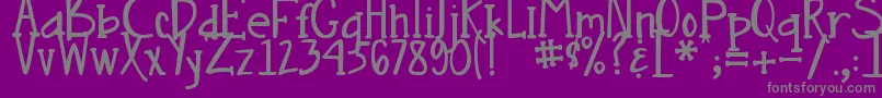 DjbNouveauStraight Font – Gray Fonts on Purple Background