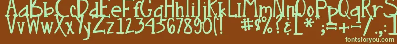 DjbNouveauStraight Font – Green Fonts on Brown Background