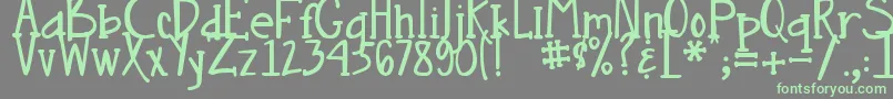DjbNouveauStraight Font – Green Fonts on Gray Background