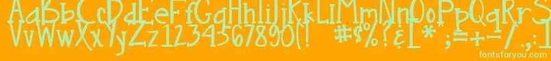 DjbNouveauStraight Font – Green Fonts on Orange Background