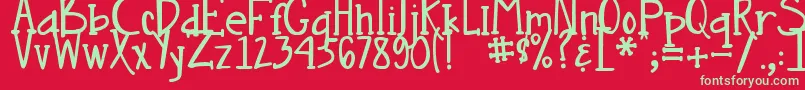 DjbNouveauStraight Font – Green Fonts on Red Background