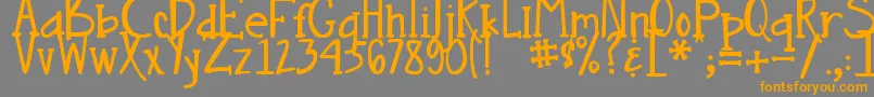 DjbNouveauStraight Font – Orange Fonts on Gray Background