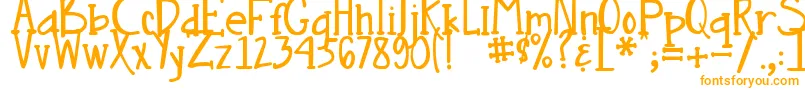DjbNouveauStraight Font – Orange Fonts on White Background