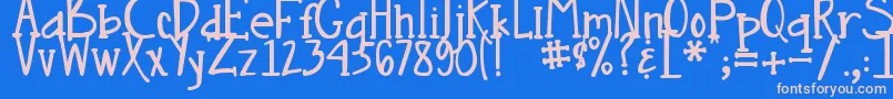 DjbNouveauStraight Font – Pink Fonts on Blue Background