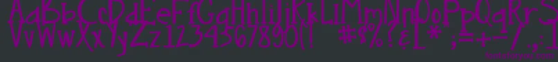 DjbNouveauStraight Font – Purple Fonts on Black Background