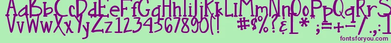 DjbNouveauStraight Font – Purple Fonts on Green Background