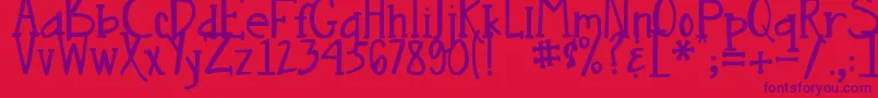 DjbNouveauStraight-Schriftart – Violette Schriften auf rotem Hintergrund