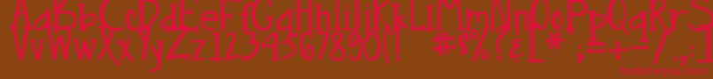 DjbNouveauStraight Font – Red Fonts on Brown Background