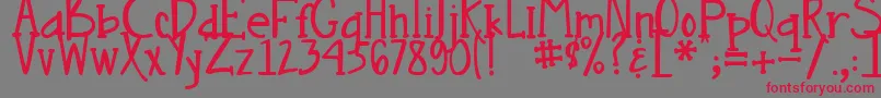 DjbNouveauStraight Font – Red Fonts on Gray Background