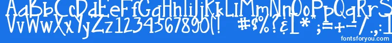 DjbNouveauStraight Font – White Fonts on Blue Background