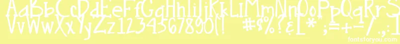 DjbNouveauStraight Font – White Fonts on Yellow Background