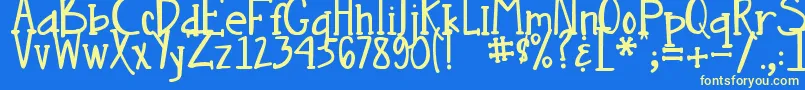 DjbNouveauStraight Font – Yellow Fonts on Blue Background