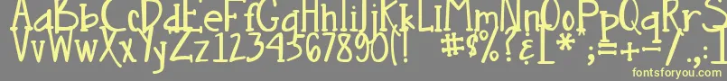 DjbNouveauStraight Font – Yellow Fonts on Gray Background