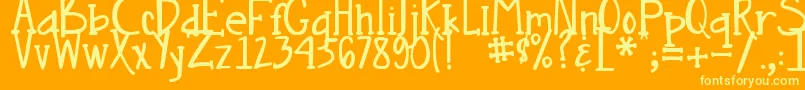 DjbNouveauStraight Font – Yellow Fonts on Orange Background