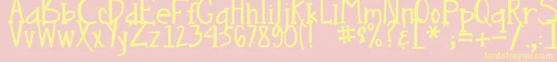 DjbNouveauStraight Font – Yellow Fonts on Pink Background