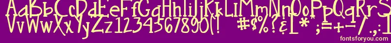DjbNouveauStraight Font – Yellow Fonts on Purple Background