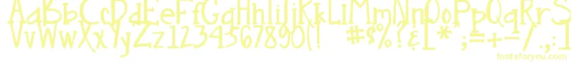 DjbNouveauStraight Font – Yellow Fonts on White Background