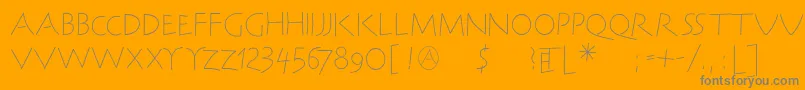 SteinantikLight-Schriftart – Graue Schriften auf orangefarbenem Hintergrund