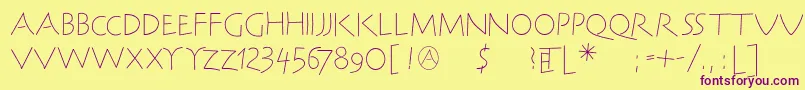 Police SteinantikLight – polices violettes sur fond jaune