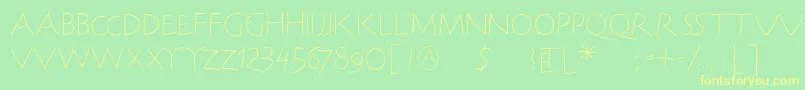 SteinantikLight-fontti – keltaiset fontit vihreällä taustalla