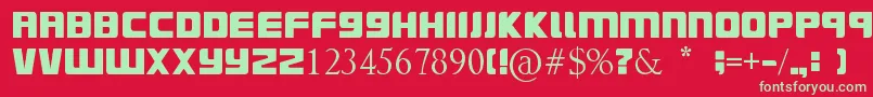 Surfsup Font – Green Fonts on Red Background