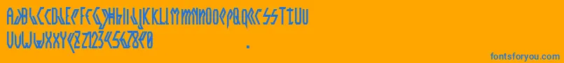Czcionka Crwellbold – niebieskie czcionki na pomarańczowym tle