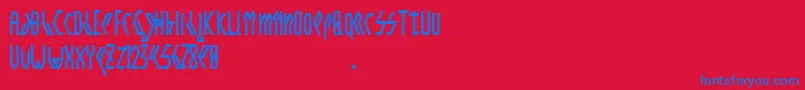 Crwellbold-fontti – siniset fontit punaisella taustalla