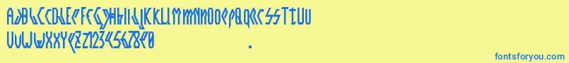 Crwellbold Font – Blue Fonts on Yellow Background