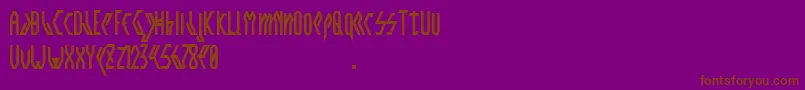 Crwellbold-Schriftart – Braune Schriften auf violettem Hintergrund
