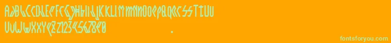Crwellbold Font – Green Fonts on Orange Background