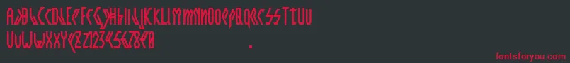 フォントCrwellbold – 黒い背景に赤い文字
