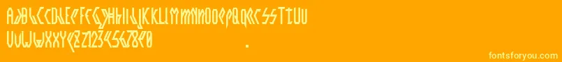 Crwellbold Font – Yellow Fonts on Orange Background