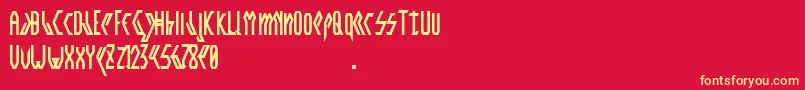 Crwellbold Font – Yellow Fonts on Red Background