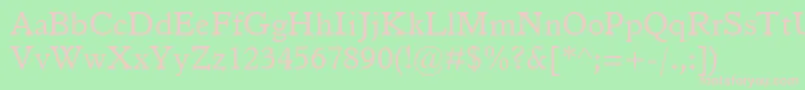フォントItalianOldStyleMt – 緑の背景にピンクのフォント
