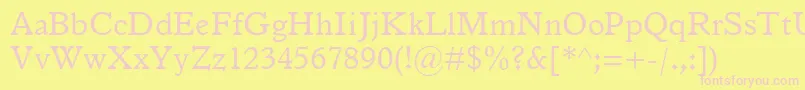 ItalianOldStyleMt Font – Pink Fonts on Yellow Background