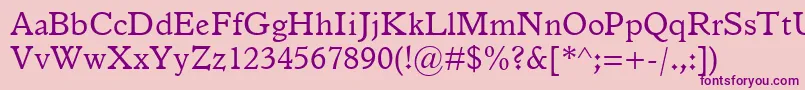 ItalianOldStyleMt Font – Purple Fonts on Pink Background