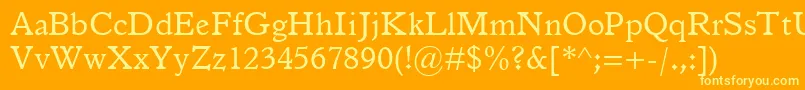 ItalianOldStyleMt Font – Yellow Fonts on Orange Background
