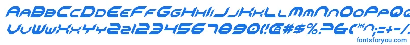 フォントOmniv2ci – 白い背景に青い文字