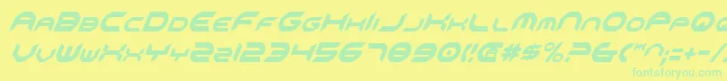 Omniv2ci-Schriftart – Grüne Schriften auf gelbem Hintergrund