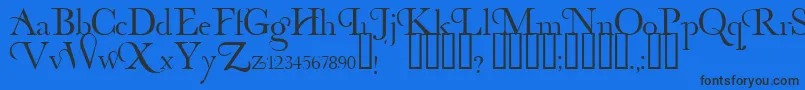 Шрифт OrganicElements – чёрные шрифты на синем фоне