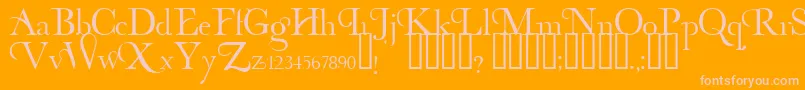 OrganicElements Font – Pink Fonts on Orange Background