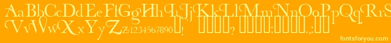 OrganicElements Font – Yellow Fonts on Orange Background