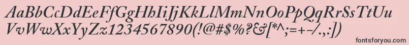 AdobeCaslonSemiboldItalic-Schriftart – Schwarze Schriften auf rosa Hintergrund