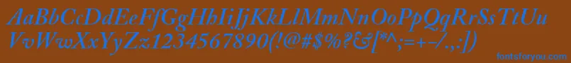 Шрифт AdobeCaslonSemiboldItalic – синие шрифты на коричневом фоне
