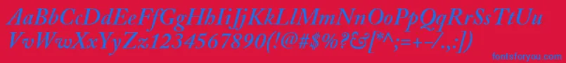 AdobeCaslonSemiboldItalic Font – Blue Fonts on Red Background