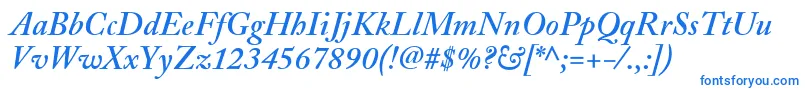 AdobeCaslonSemiboldItalic Font – Blue Fonts on White Background
