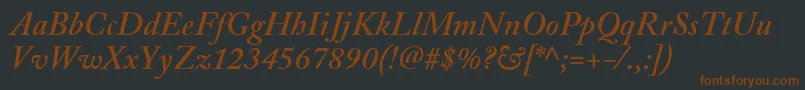 AdobeCaslonSemiboldItalic Font – Brown Fonts on Black Background