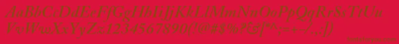 AdobeCaslonSemiboldItalic Font – Brown Fonts on Red Background