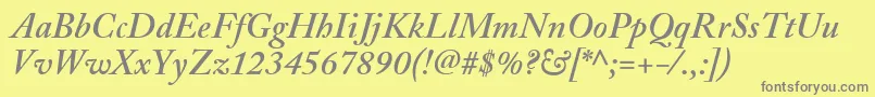 Шрифт AdobeCaslonSemiboldItalic – серые шрифты на жёлтом фоне